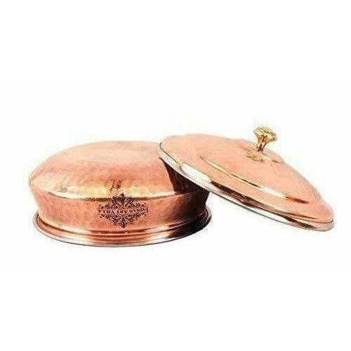 Steel Copper Handi Bowl With Lid | Grocsy