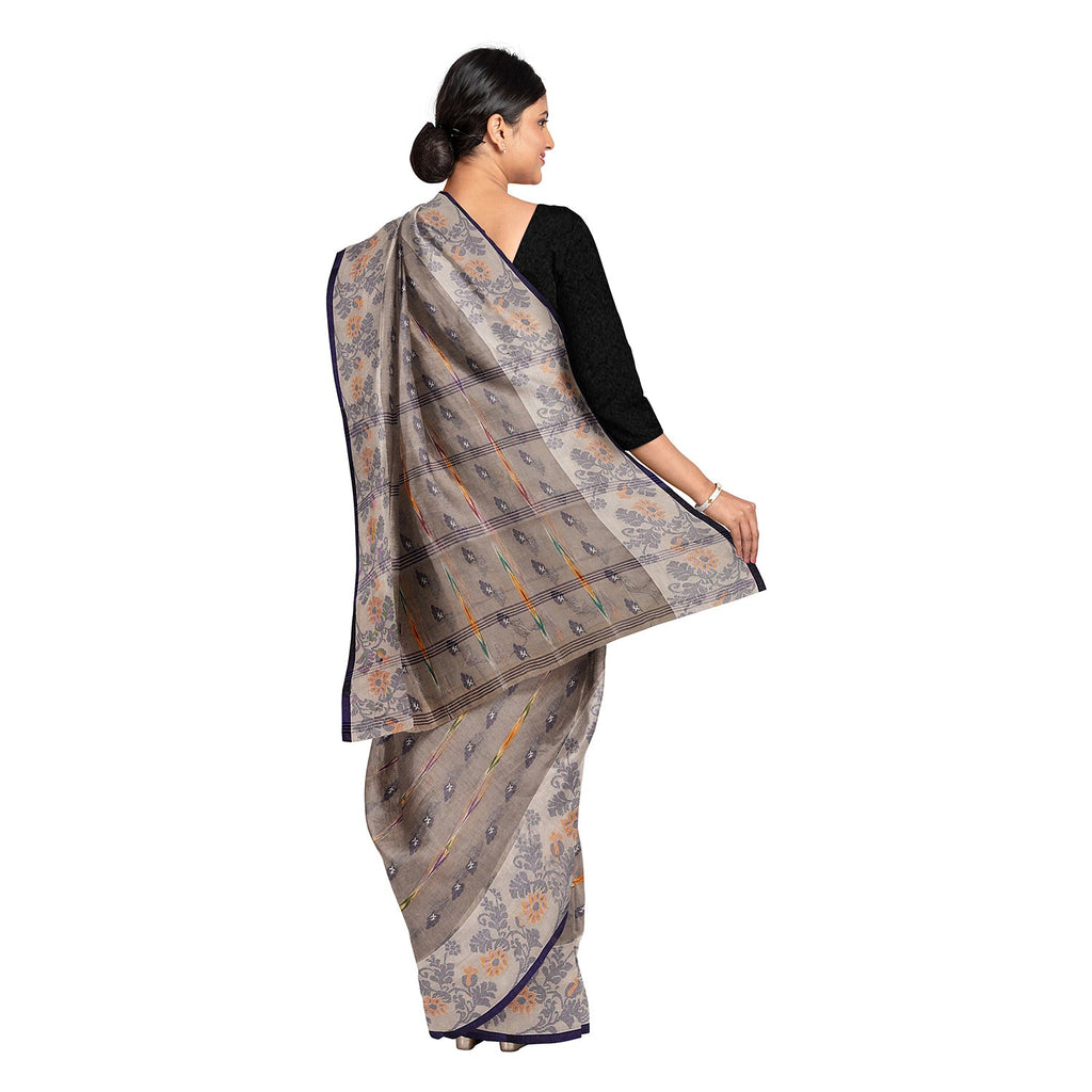 Exclusive Collection 100% Pure Cotton Rose Mauve Tant Saree With Hand Weaving Work | Grocsy