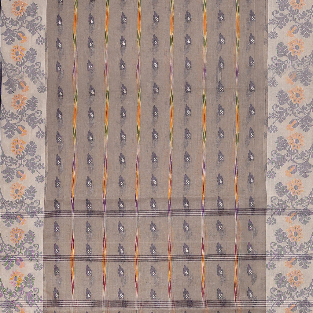 Exclusive Collection 100% Pure Cotton Rose Mauve Tant Saree With Hand Weaving Work | Grocsy