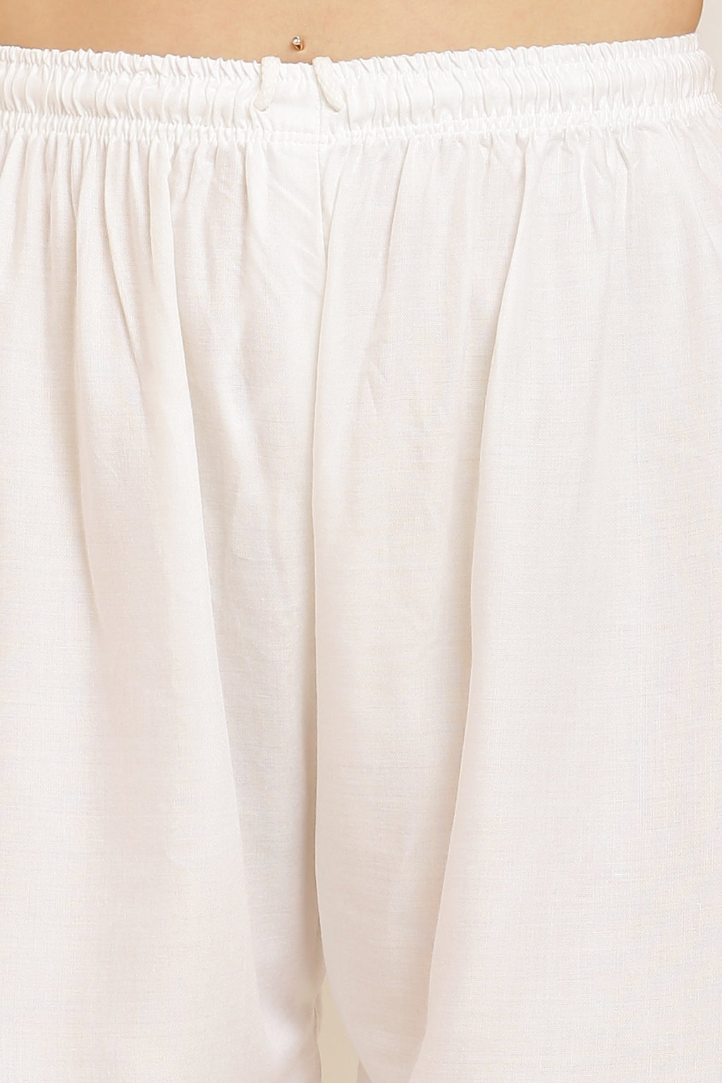 PAVONINE White Color Straight Fit Rayon Fabric Palazzo | Grocsy