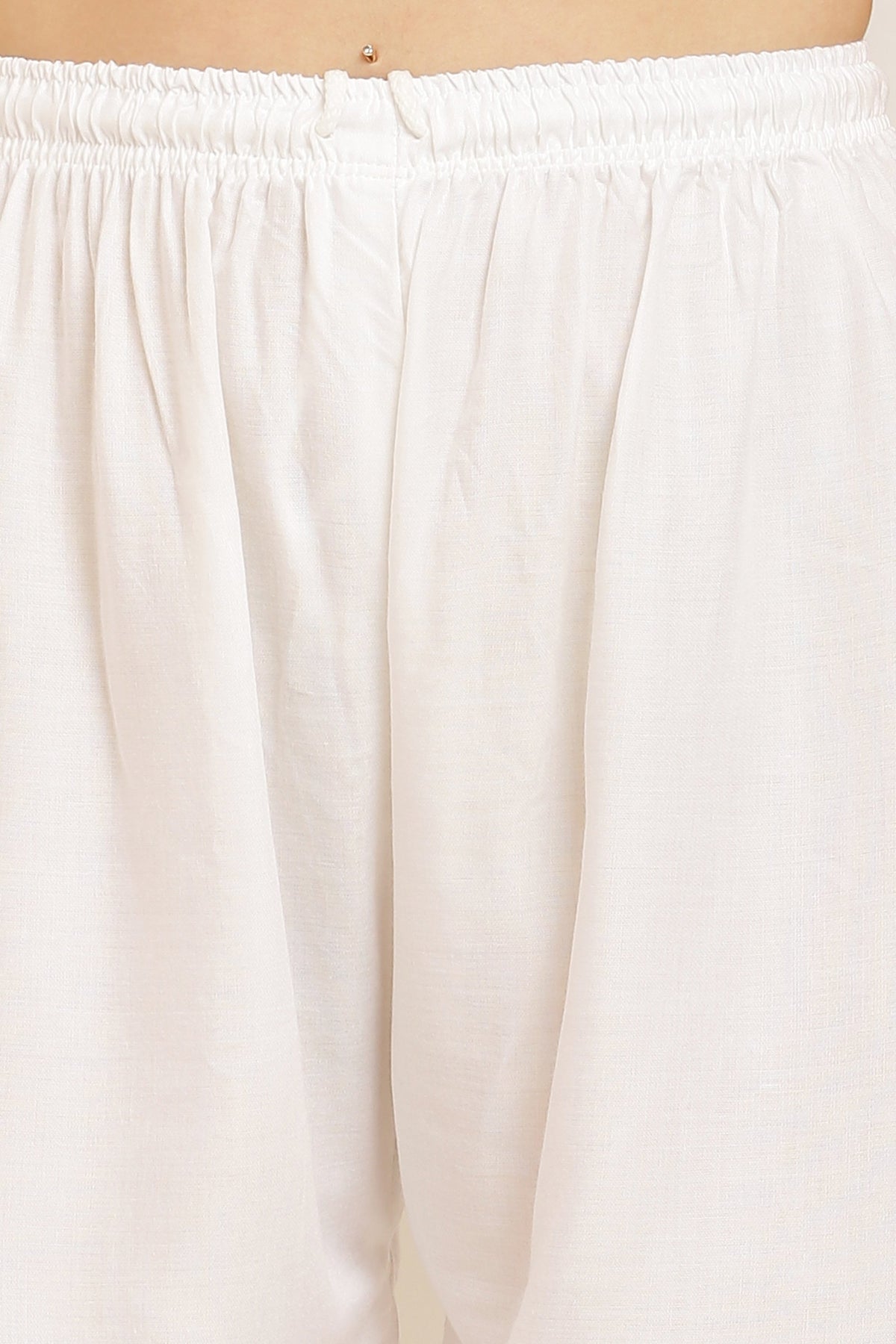 PAVONINE White Color Straight Fit Rayon Fabric Palazzo | Grocsy