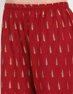 PAVONINE Maroon Color Rayon Fabric Bhutta Print Palazzo For Women | Grocsy