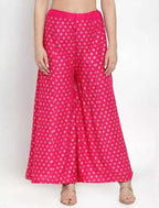 PAVONINE Rani Color Rayon Fabric Sun Print Palazzo For Women | Grocsy
