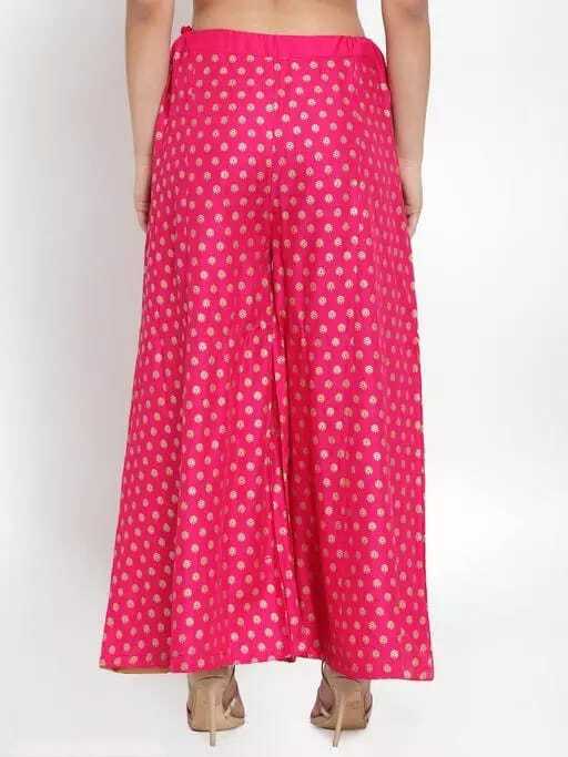 PAVONINE Rani Color Rayon Fabric Sun Print Palazzo For Women | Grocsy