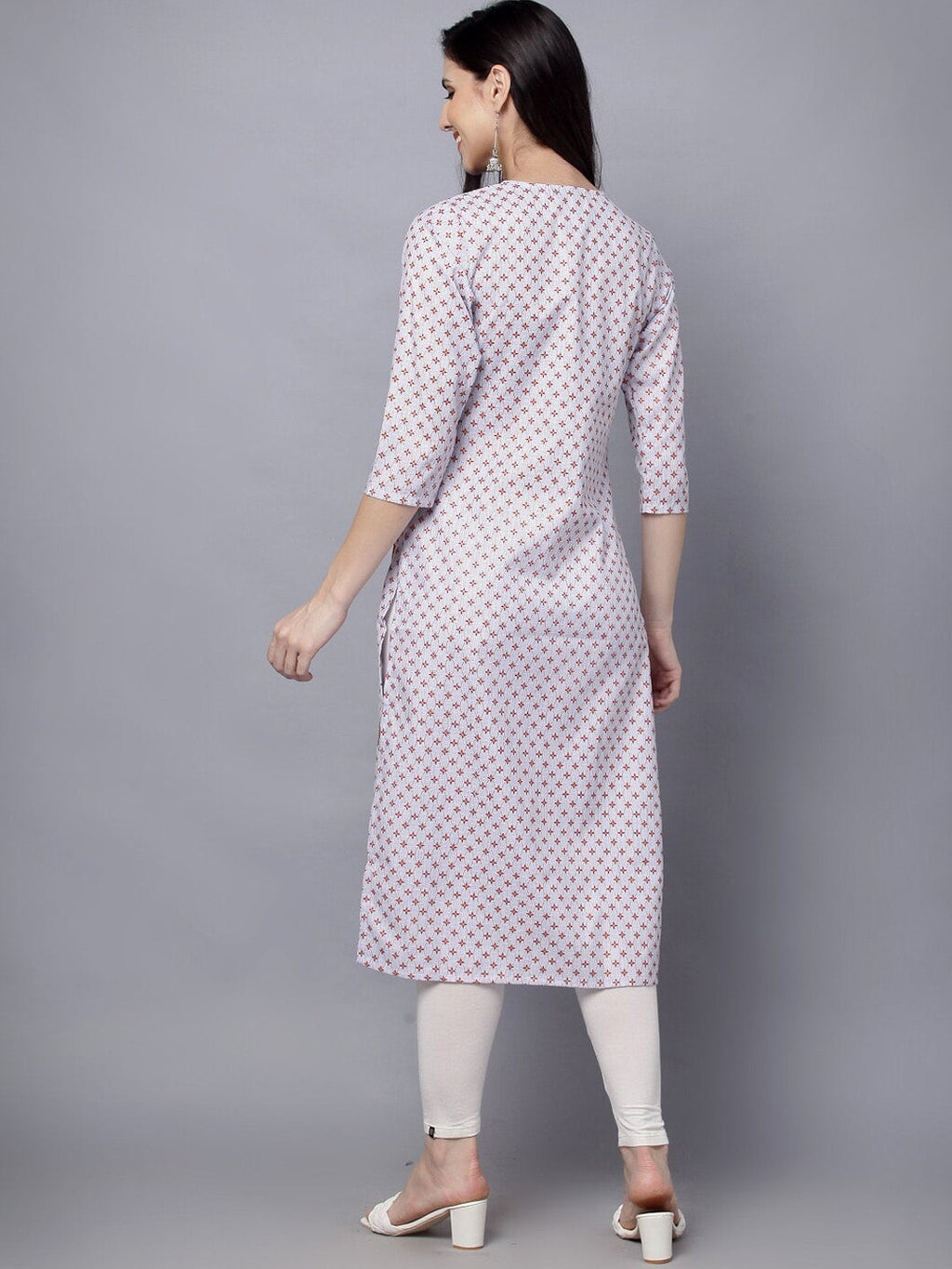 HERE&NOW Women Geometric Checked Patchwork Kurta | Grocsy