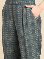 Sangria Women Ethnic Motifs Printed Empire Gotta Patti Kurta with Trousers | Grocsy