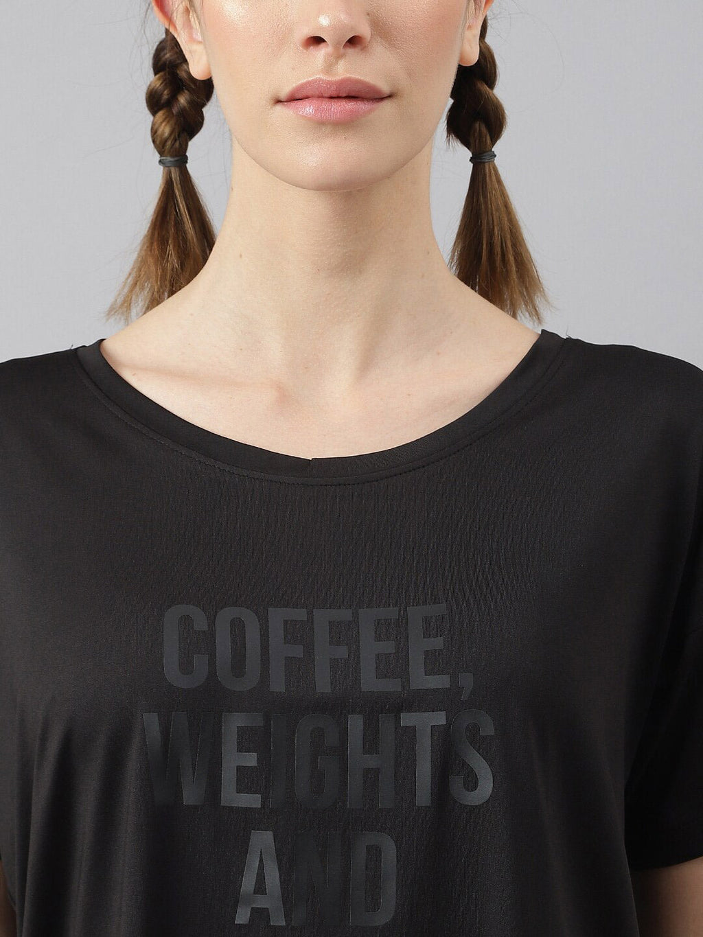 MKH Women Typography Printed Drop-Shoulder Sleeves Dri-FIT Sports T-shirt | Grocsy
