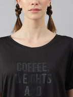MKH Women Typography Printed Drop-Shoulder Sleeves Dri-FIT Sports T-shirt | Grocsy