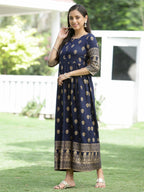 Juniper Indigo Rayon Festive Dress For Women | Grocsy