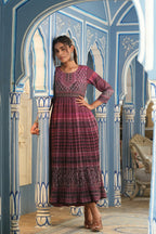 Juniper Multi Muslin Festive Printed Flared Kurta For Women | Grocsy