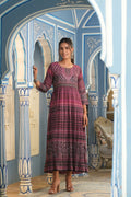 Juniper Multi Muslin Festive Printed Flared Kurta For Women | Grocsy