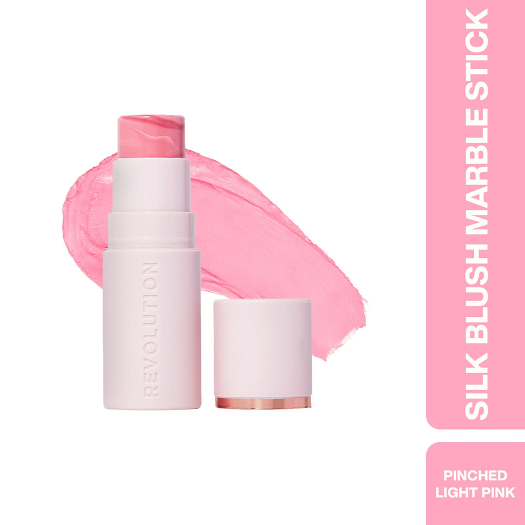 Makeup Revolution Skin Silk Marble Blush Stick - Pinched Light Pink | Grocsy