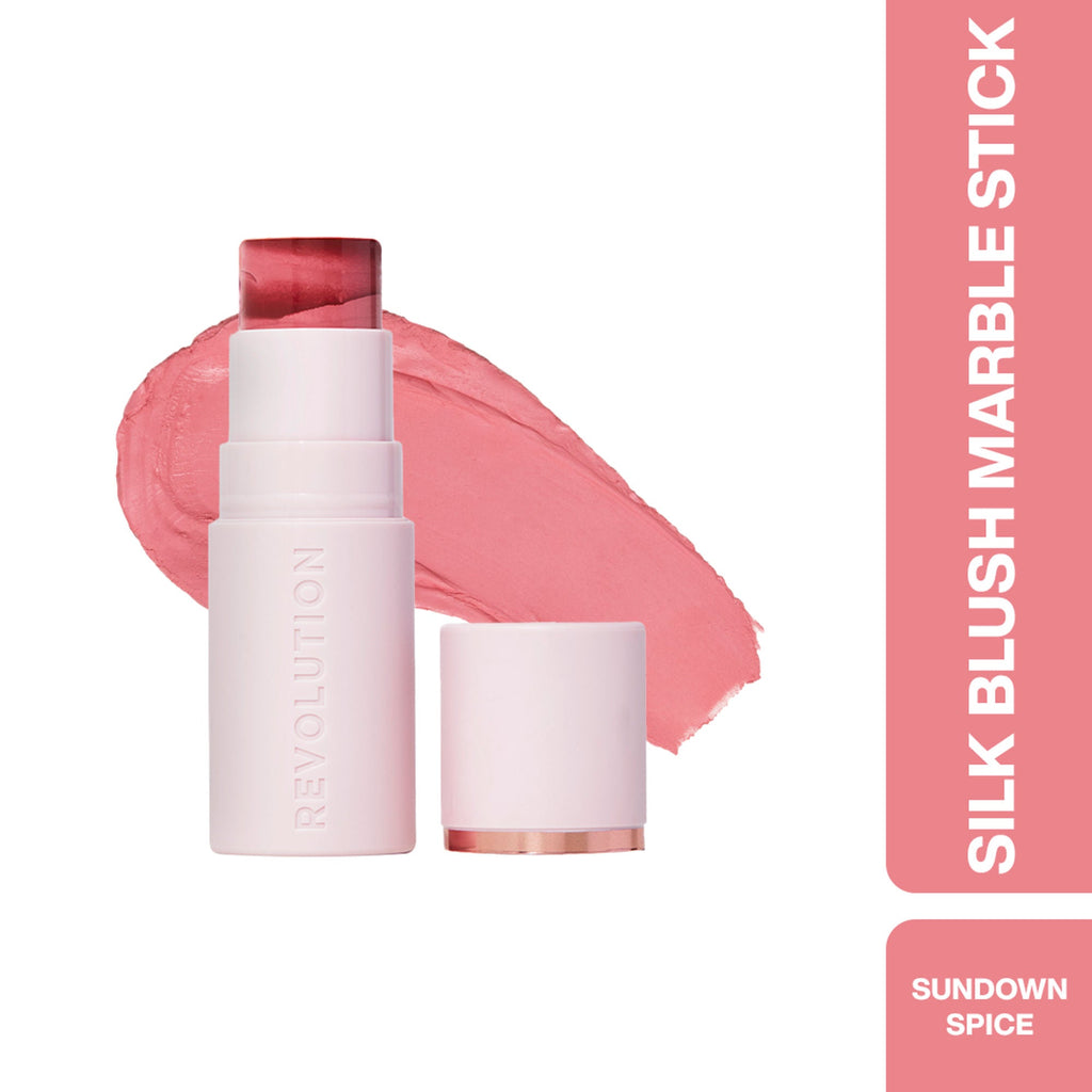 Makeup Revolution Skin Silk Marble Blush Stick - Sundown Spice | Grocsy