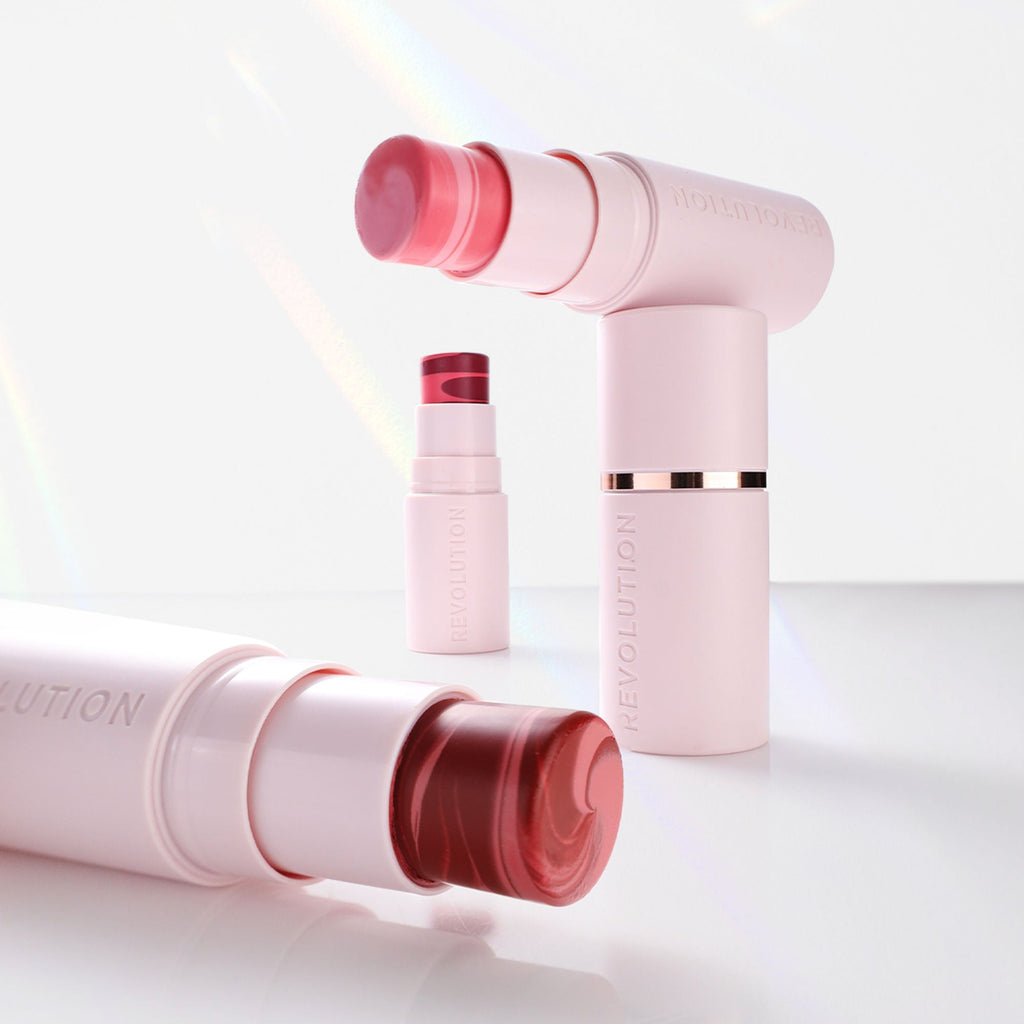 Makeup Revolution Skin Silk Marble Blush Stick - Peachy Pink | Grocsy