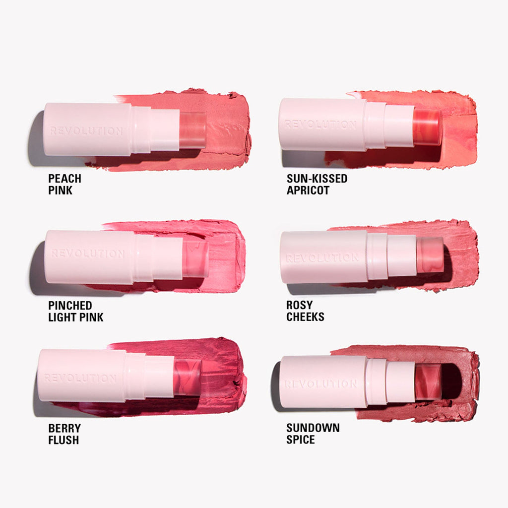 Makeup Revolution Skin Silk Marble Blush Stick - Peachy Pink | Grocsy