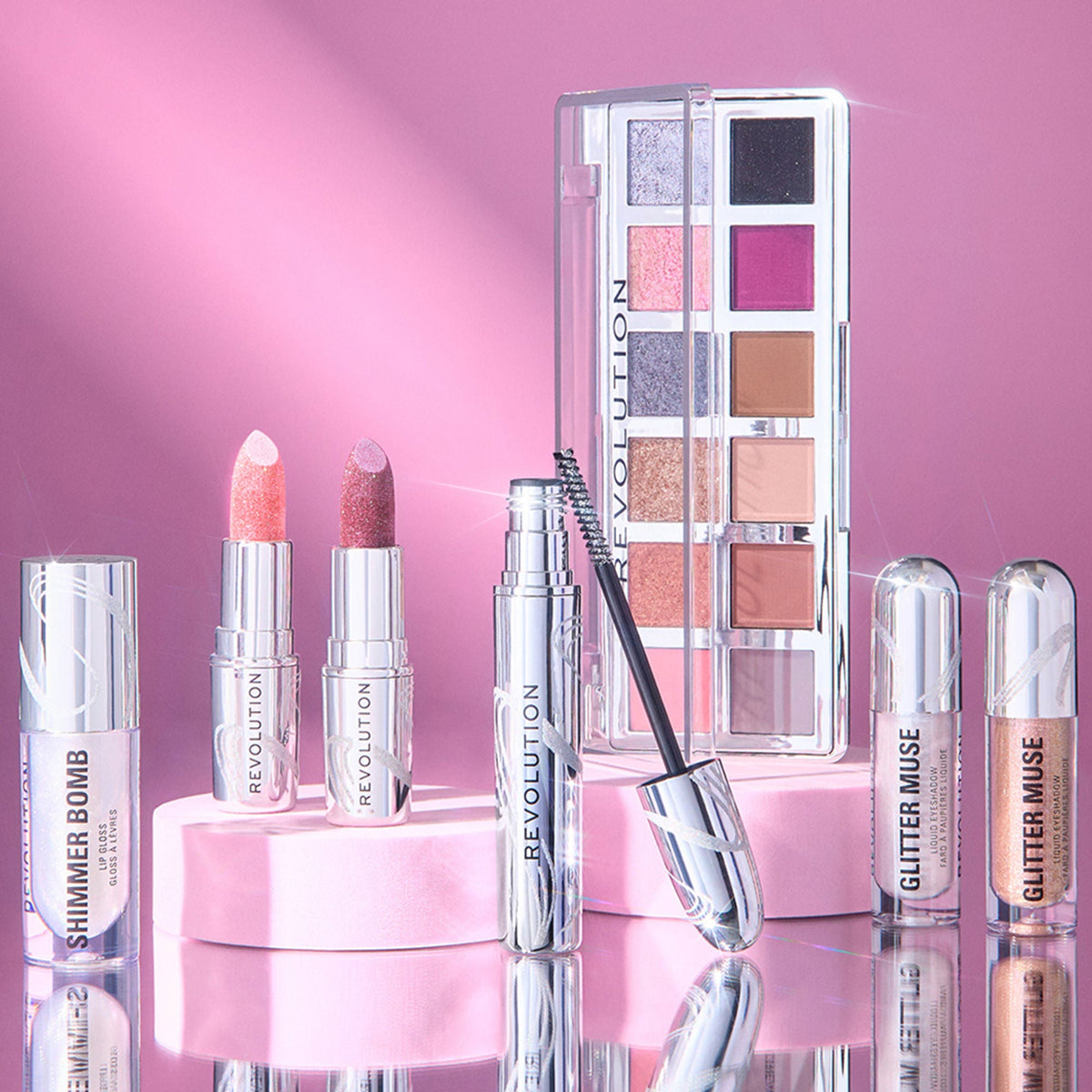 Makeup Revolution Metallic Muse Glitter Lipstick - Iced Berry | Grocsy