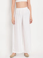 TAG 7 Women White & Maroon Set of 2 Flared Ethnic Palazzos | Grocsy