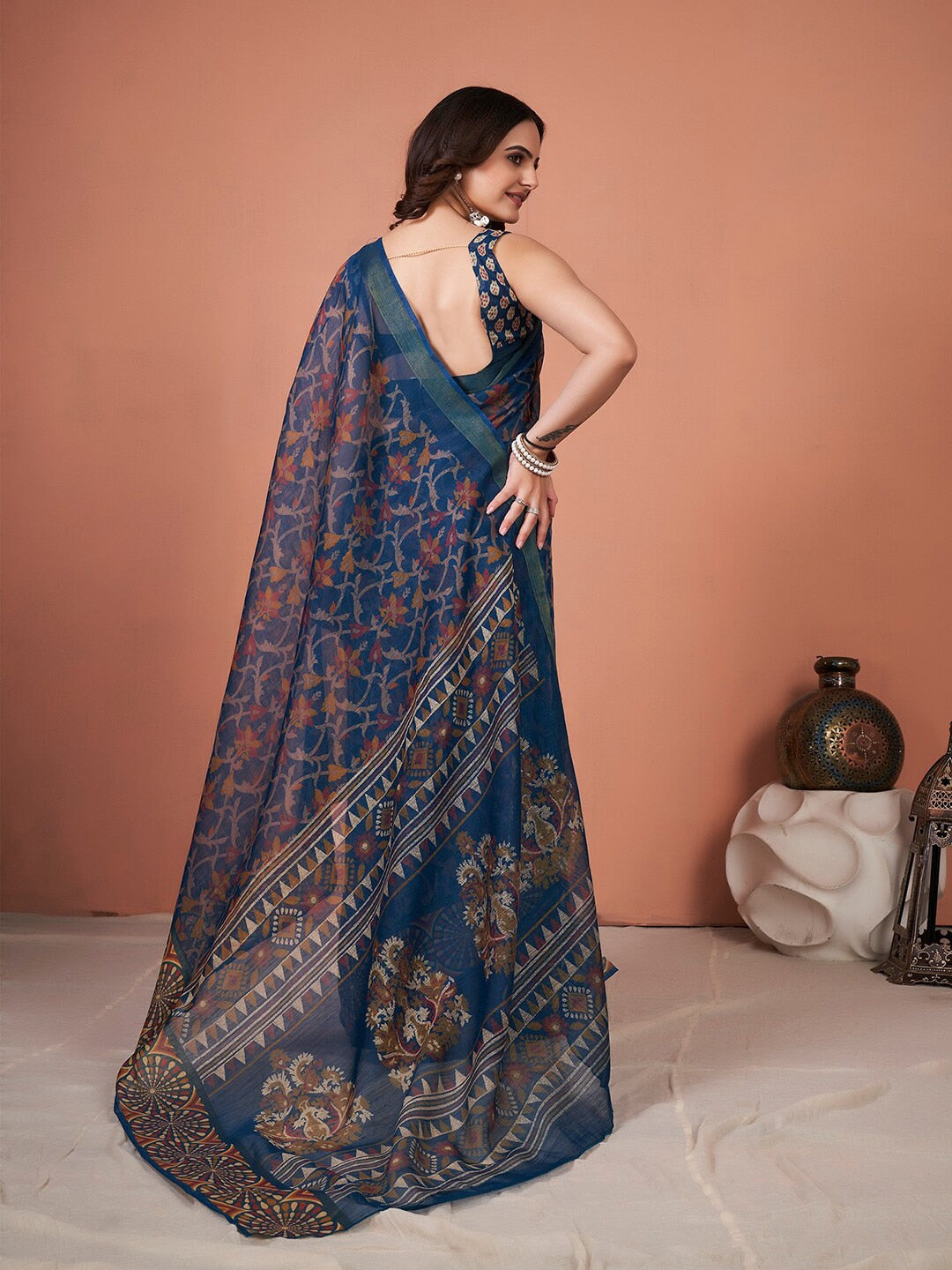 Saree Mall Floral Printed Sarees | Grocsy
