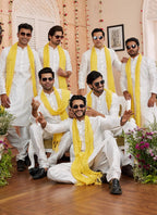 Raivat Ethnic Cream Colour Art Silk Kurta Pajama With Matching Dupatta | Grocsy