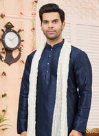Raivat Ethnic Blue Colour Art Silk Kurta Pajama With Matching Dupatta | Grocsy