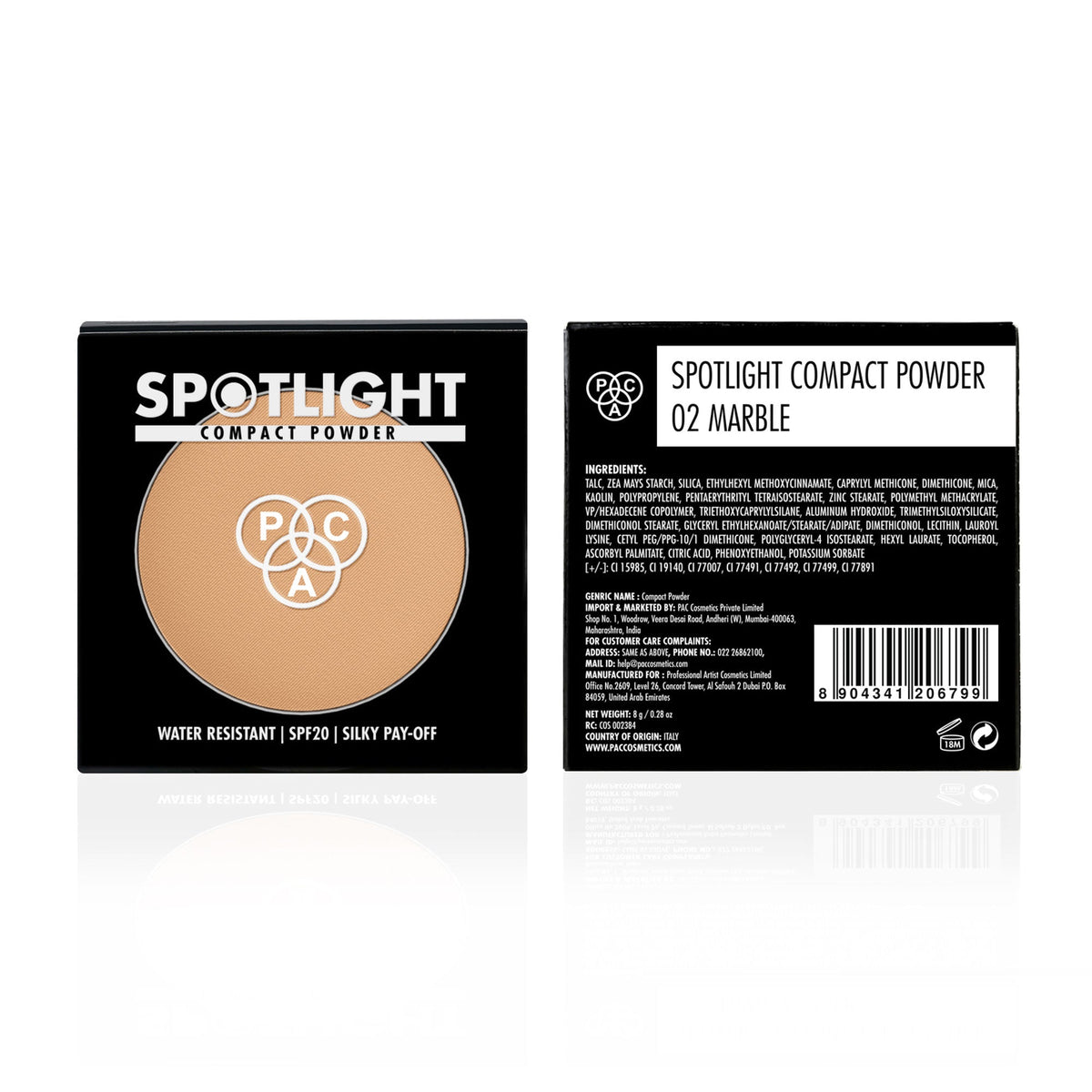 PAC Studio Spotlight Compact Powder - 02 Marble | Grocsy