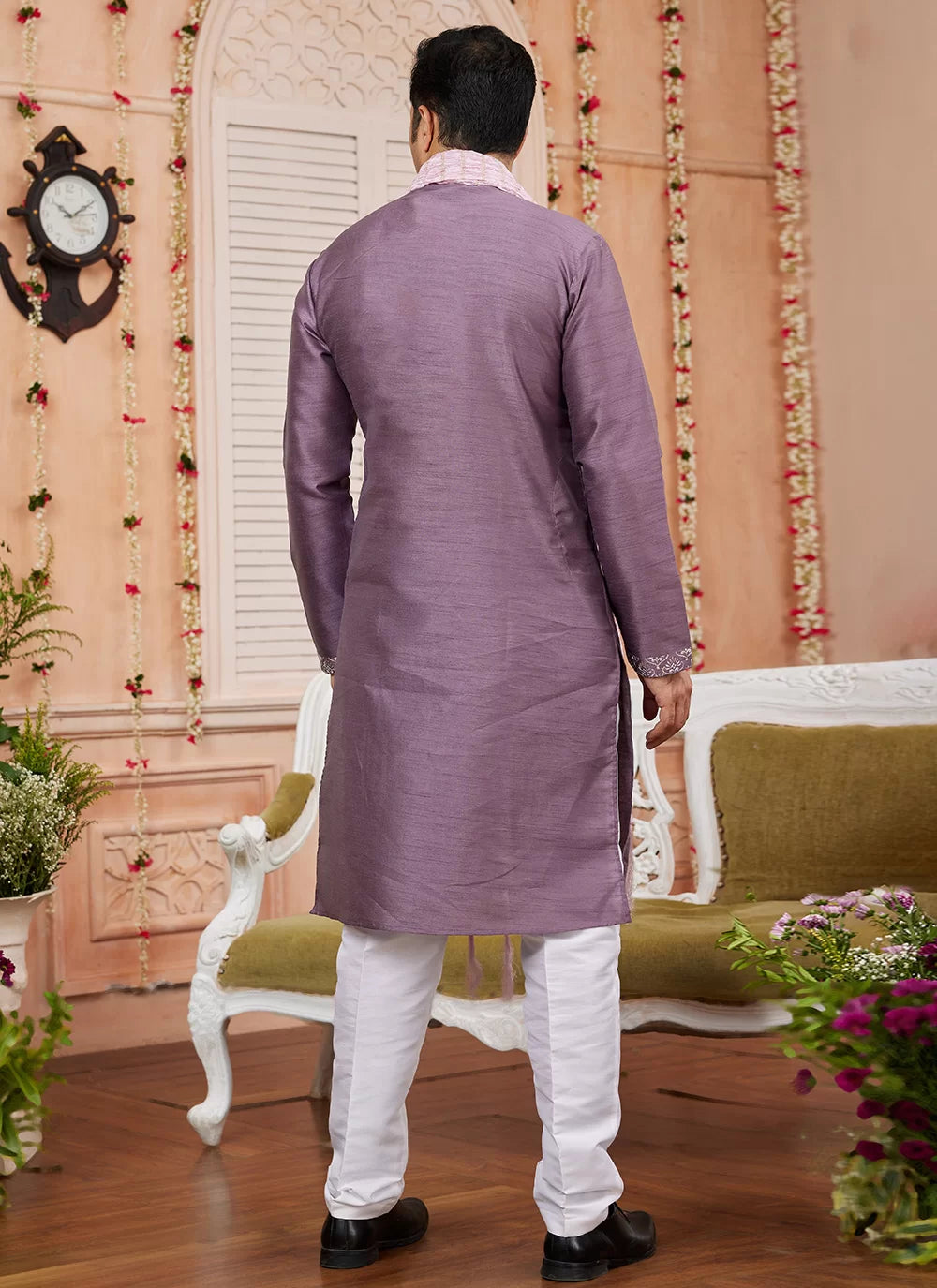 Raivat Ethnic Onion Pink Colour Art Silk Kurta Pajama With Matching Dupatta | Grocsy