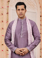 Raivat Ethnic Onion Pink Colour Art Silk Kurta Pajama With Matching Dupatta | Grocsy