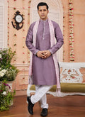 Raivat Ethnic Onion Pink Colour Art Silk Kurta Pajama With Matching Dupatta | Grocsy