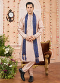 Raivat Ethnic Peach Colour Art Silk Kurta Pajama With Matching Dupatta | Grocsy