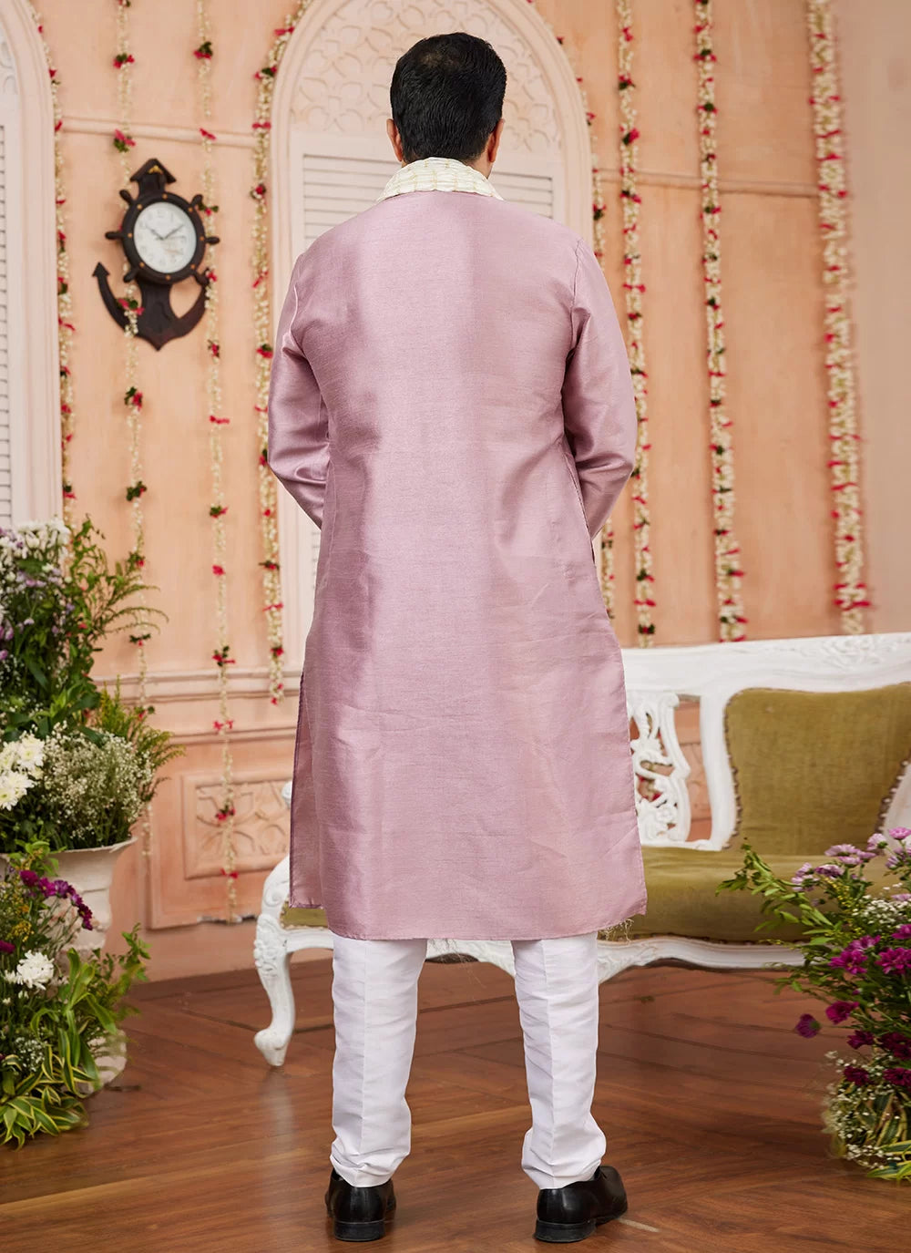 Raivat Ethnic Onion Pink Colour Art Silk Kurta Pajama With Matching Dupatta | Grocsy