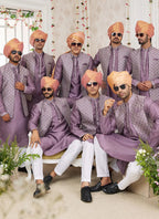 Raivat Ethnic Art Silk Embroidery Work Jacket Set In Dark Onion Pink Colour | Grocsy