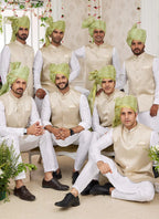 Raivat Ethnic Art Silk Embroidery Work Jacket Set In Off White Colour | Grocsy