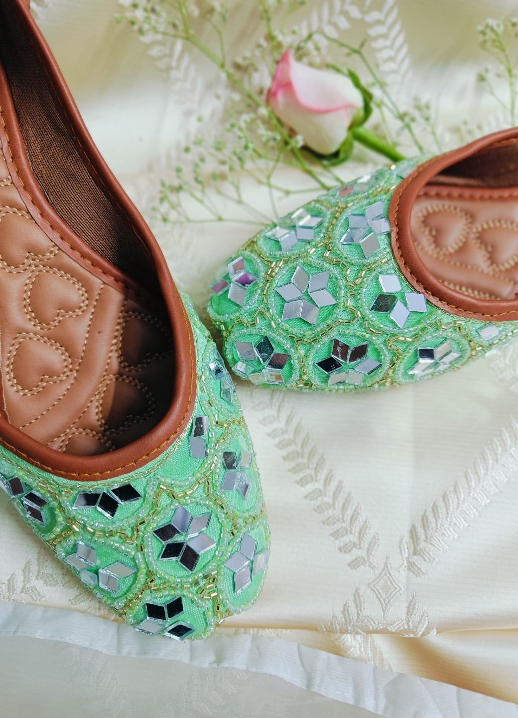 Desi Colour Women Indian Ethnic Footwear-Party Wear Mirror Work | Grocsy