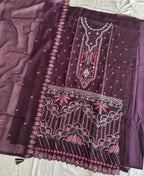 KC Purple Pakistani Crunchy Silk Heavy Salwar Kameez For Women | Grocsy
