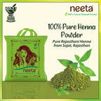 Neeta 100% Natural Henna Powder For Hair Colour And Growth|Rich Brown Shades | Grocsy