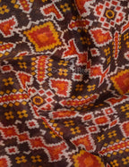 Shades of Brown Colour Patola Print Semi Chanderi Saree By Gayathri Reddy Designer Studio | Grocsy