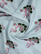 Block Print Light Pista Coloured Mulmul Cotton Saree By Gayathri Reddy Designer Studio | Grocsy