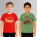 Chilins Round Neck Printed Super Combed Cotton T-shirt (Pack of 2) | Grocsy