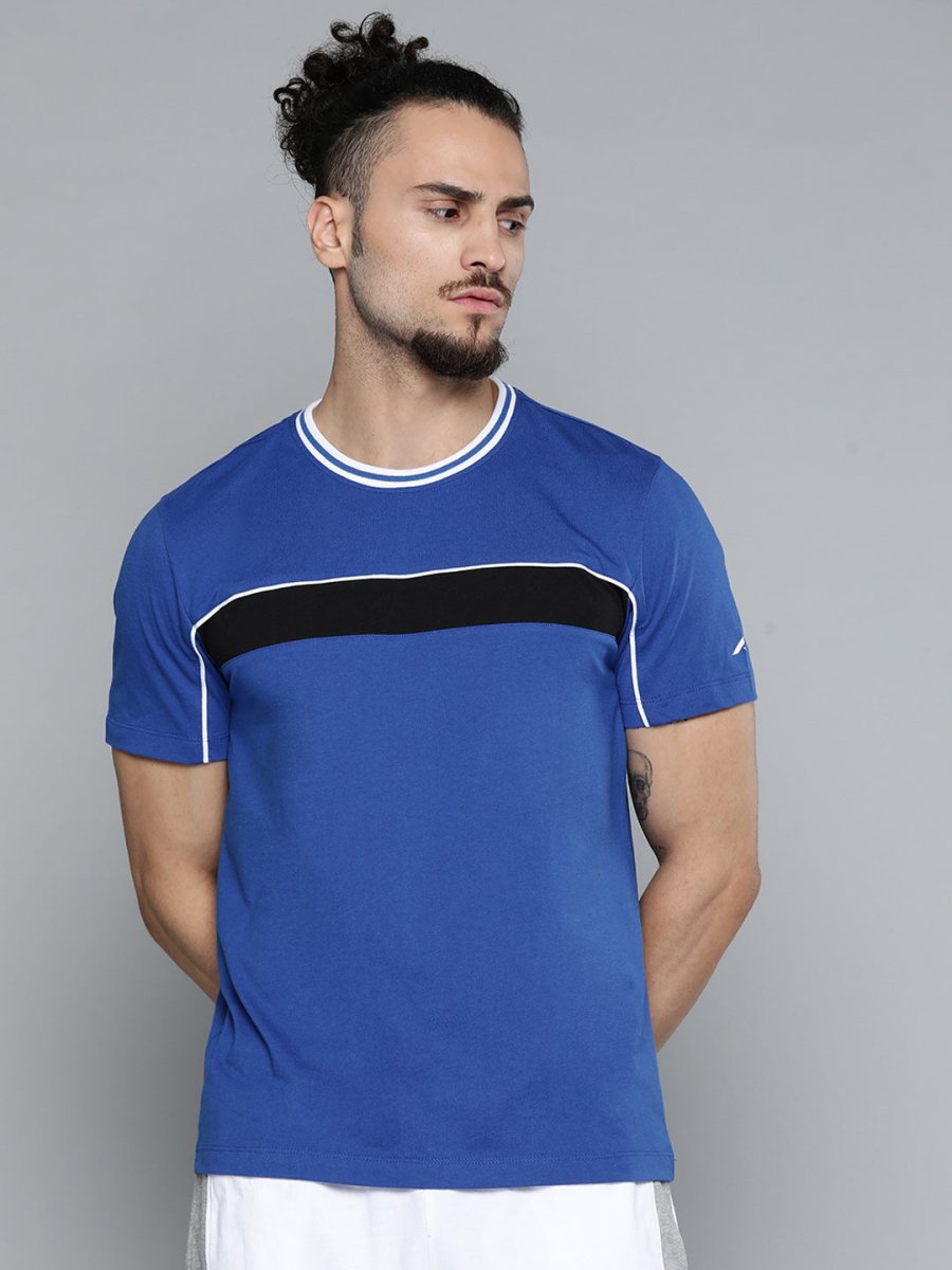 Alcis Men Blue Slim Fit Training or Gym T-shirt | Grocsy