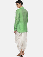 Sethukrishna Men Green Kurta with Dhoti Pants | Grocsy