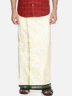 Sethukrishna Cream-Coloured Solid Readymade Dhoti For Men | Grocsy
