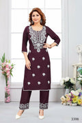 Joban Fashion Rayon Wine Color Kurta Set | Grocsy