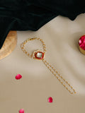 Ruby Raang Gold Red Meenakari Kundan Haath Phool | Grocsy