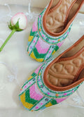 Desi Colour Women Indian Ethnic Footwear-Grey Multicolour | Grocsy