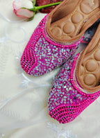 Desi Colour Women Indian Ethnic Footwear-Hot Pink Shine | Grocsy