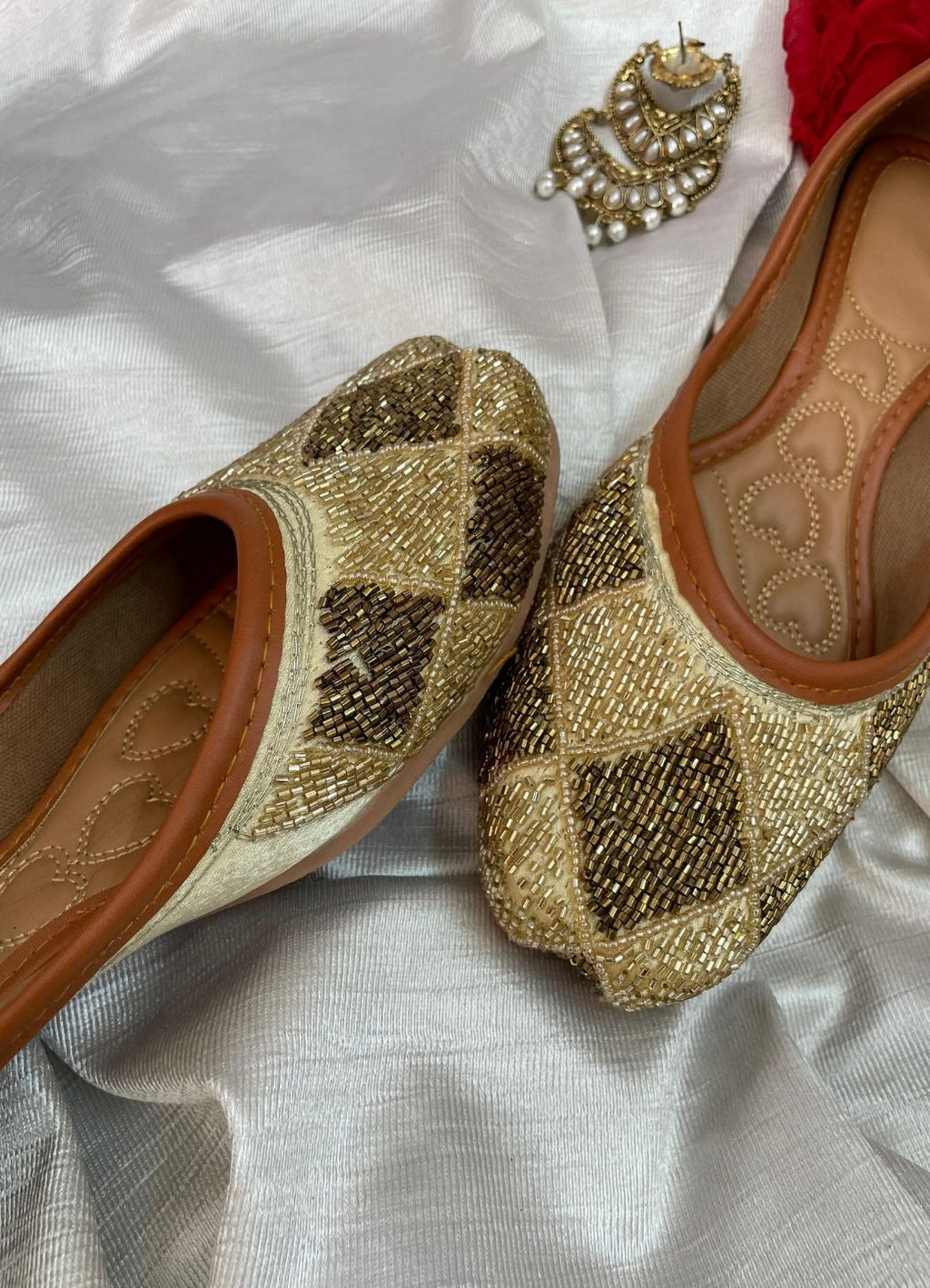 Desi Colour Women Indian Ethnic Footwear-Rhombus-Copper | Grocsy