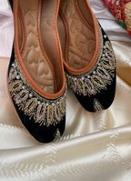 Desi Colour Women Indian Ethnic Footwear-Velvet Green | Grocsy