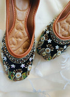 Desi Colour Women Indian Ethnic Footwear-Velvet Black | Grocsy