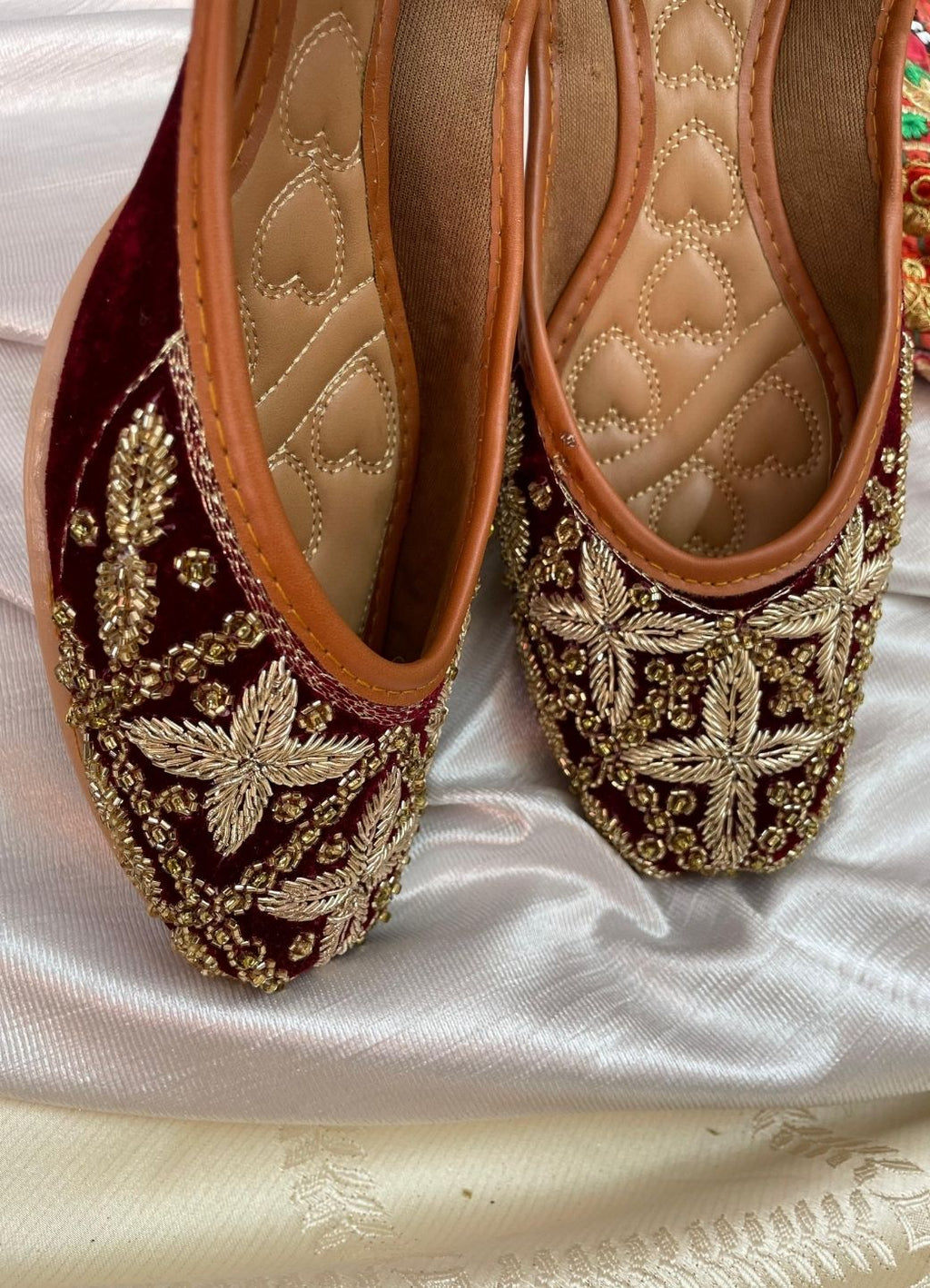 Desi Colour Women Indian Ethnic Footwear-Velvet Maroon | Grocsy