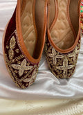 Desi Colour Women Indian Ethnic Footwear-Velvet Maroon | Grocsy